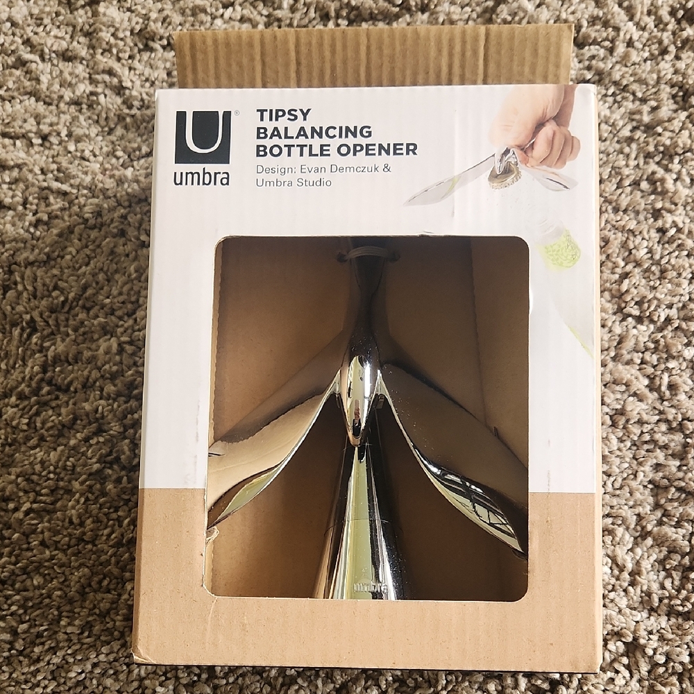 Umbra Chrome Tipsy Balancing Bottle Opener Brand New Never Used